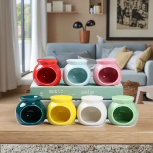 Ceramic Oil Aromatherapy Burners Small Tealight Candle Wax Melt Warmer Home Decoration Christmas Candlestick Holder