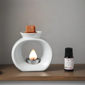 Ceramic Oval Aromatic Wax Burner Tealight Pan Orb Double Dish Wax Melt Holder Home Decor Tealight Candle Holder Household