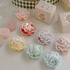 Chic 3D Floral Colorful Handmade Gift Box Flower Candle Scented Candle for Trendy Desktop Styling