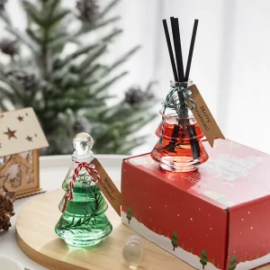 Christmas 100ml Glass Reed Diffuser with Aromatherapy Essential Oil for Home Hotel Bedroom