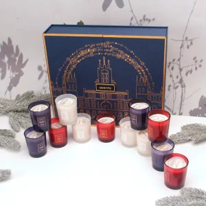 Christmas Advent Calendar Scented Candle Gift Set Soy Wax Home Fragrance Candle Retail Ready Holiday Gift Box OEM ODM