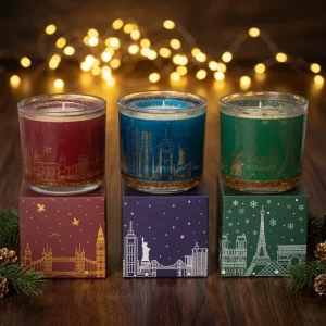 Christmas Brightening Aromatic Soy Wax Scented Candle Gift Set With Luxury Packaging OEM ODM