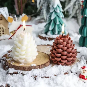 Christmas Decor Handmade Pine Cone Soy Wax Scented Candles