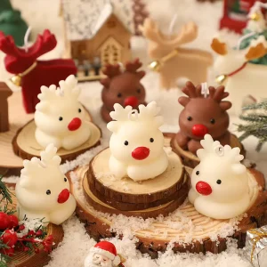 Christmas Deer Soy Wax Candle Creative Animal Shape Holiday Decor Gift Souvenir