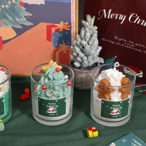Christmas Handmade Cup shaped Scented Candle Gift Box Womens Birthday Gift Christmas Holiday High End Creative Decoration