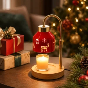Christmas Reindeer Candle Warmer Wax Melting Aromatherapy Lamp with Timer Dimmer