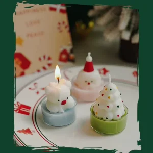 Christmas Themed Aromatherapy Candles Soy Wax Fragrance Tea Candles Handmade Creative Cute Souvenir Gifts for Christmas