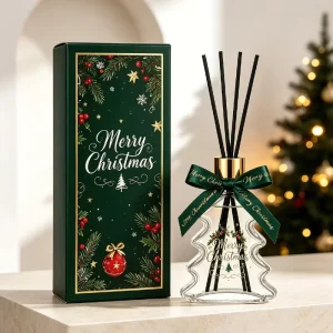 Christmas Tree Design Empty 200ml Glass Reed Aroma Diffuser Bottle