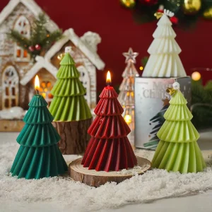 Christmas Tree Handheld Aromatherapy Candle Handmade Paraffin & Soy Wax Holiday Gift Ornament with Customization