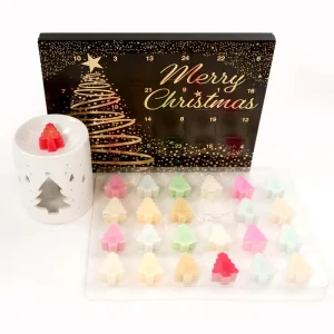 Christmas Tree Wax Melts Advent Calendar Waterproof Embossed Matt Lamination Made Recycled Materials