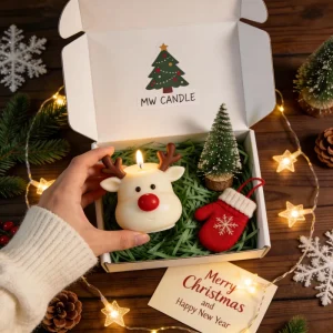 Christmas and New Year Scented Candle and Home Decoration Gift Set with OEM Custom Packaging
