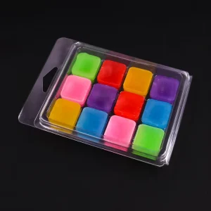 Clamshell Packing Frascos Para Velas De Lujo 12 Cavity Clear Empty Square Shape Plastic Box for Tarts Wax Melts