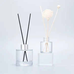 Classic Clear Matte Black White Round Reed Glass Diffuser Bottle 100ml 150ml 250ml Empty with Stopper