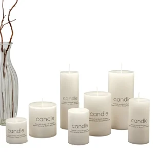 Classic European Style Ivory White Large Cylindrical Paraffin Wax Half Handmade Scented Candles Romantic Pillar