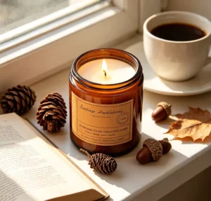 Clean Burning Wax in Classic Amber Glass Jar Infused with Natural Essential Oils to Purify the Air and Create a Serene
