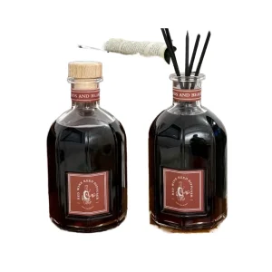 Clear Customized Label Logo Reed Diffuser Glass Bottle 1000ml with Cork, Box, and Rattan Sticks