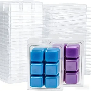 Clear PET PP PS 6 Cavity Clamshell Blister Packaging Tray for Scented Candles Wax Melt Transparent Storage Solution