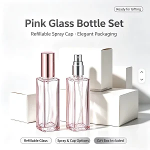 Clear Rectangle Glass Perfume Spray Bottles Convenient Sample Travel Divided Fragrance Empty Bottles
