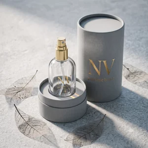 Clear Round Glass Perfume Bottles OEM Empty Perfume Bottle Custom Logo Cylinder Box
