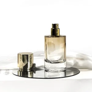 Clear Unique Shaped 50ml Logo Cosmetic Product Skincare Box Packaging Essential Oil Bottle Empty Perfume Glass Bottle
