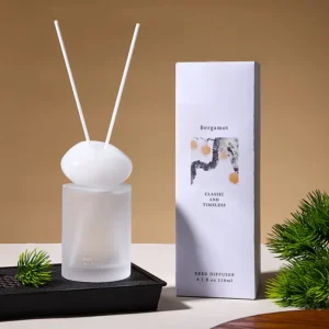Cloud Lid Frosted White Glass Large Capacity Reed Diffuser Long Lasting Home Decor Fragrance for Indoor Use