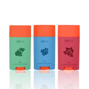 Coloful 75g PP Oval Twist Up Antiperspirant Deodorant Stick Container Bottle for Personal Care