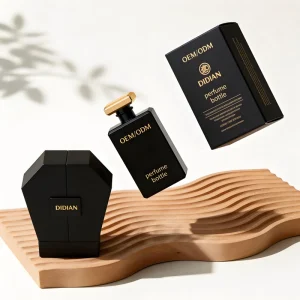 Cologne Packing Fragrance Glass Bottle Square Design 30ml 20ml 50ml 100ml Matte Black Perfume Bottle Container with Box Luxury