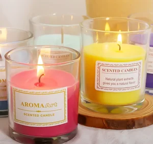 Colored Glass Jar Scented Candles Romantic Fragrance Aromatherapy Candles for Sleep & Relaxation Smokeless Wax Candles