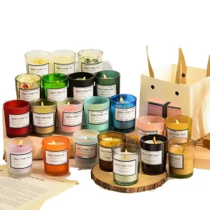 Colored Scented Glass Candle Wedding Decoration Candles Christmas Gift Candle for Women