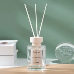 Colorful 120ml Plant Ocean Scent Fireless Essential Oil Reed Diffuser with Rattan Sticks