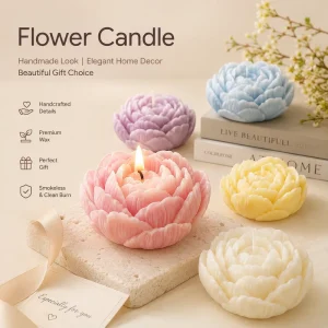 Colorful Peony Shaped Scented Candle Handmade Souvenir Small Gift Holiday Gift Creative Decoration