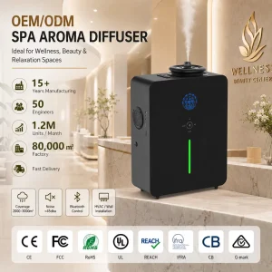 Commercial Essential Oil Aroma Diffuser Large Area 500ml HVAC System Machine for Hotel Airport Mall