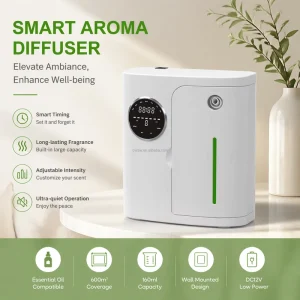 Commercial Intelligent Waterless Plastic Aromatherapy Machine Large Space Mute Wall Mounted Aromatherapy Device