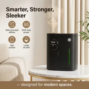 Commercial WiFi Smart Electric Waterless Essential Oil Aroma Diffuser, Large-Space, Plastic Wall-Mounted