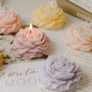 Companion Peony Flower Shape Christmas Birthday Valentine’s Day Romantic Gift DIY Aroma Scented Candle