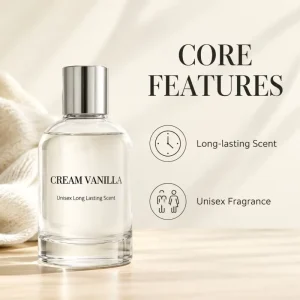 Cream Vanilla Perfume Warm Milky Wood Aroma Long Lasting Scent for Morning Routine Office Date Daily Wear Perfume