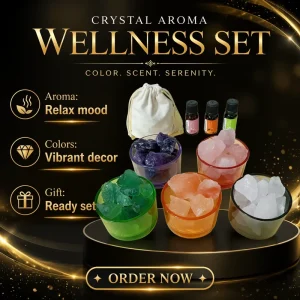 Creative Crystal Stone Aromatherapy Gift Box Set with Essential Oil Diffuser Fragrance