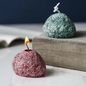 Creative Handmade Ice Flower Wax Scented Candle with Stone and Plant Elements Versatile Home Decor Fragrance Ornaments for Gift