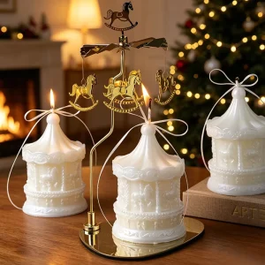 Creative Handmade Relief Merry Go Round Soy Wax Aromatherapy Scented Candles Novelty Wedding Party Favor Home Decor Aroma Candle