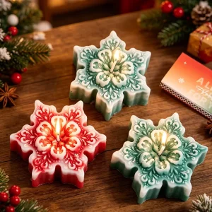 Creative Handmade Snowflake Scented Candle for Christmas Gifts Christmas Snowflake Soy Wax Aromatherapy Candle