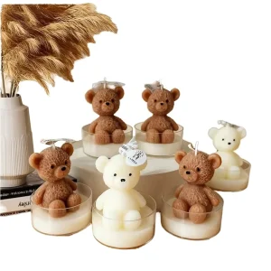 Creative Household Mini Bear Baby Shower Candle Favors Handmade Eco Friendly Scented Candles for Gifts Party
