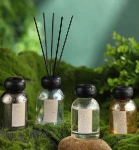Creative Luxury Glass Reed Aromatherapy Diffuser Fireless Alcohol Free 150ml Fresh Fragrance Gift Set for Indoor Home Decoration