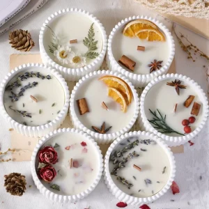 Creative Plaster Jar Dried Flower Soy Wax Scented Candles Luxury Handmade Home Decor Ornaments Aromatherapy Candles