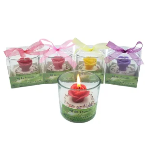 Creative Romantic Scented Candles Floral Aromatherapy Candle Cup Decorative Candles for Candlelight Dinner Festival Gift