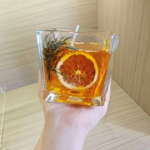 Cross Border Hot Selling Whiskey Orange Scented Candle Natural Gel Wax Smokeless Long Lasting Ins Style Gift