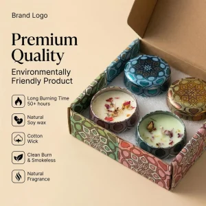 Cross border Modern Smokeless Scented Candles Southeast Asian Tin Cans Dried Flowers Handmade Soy Wax Environment Friendly