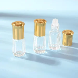Crystal Arabic Style Octagonal Glass Roll on Perfume Essential Oil Bottles 3ml 6ml 9ml 12ml