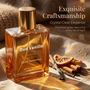 Crystal Glass Oud Vanille Unisex Perfume Rich Warm Woody Aroma Eliminate Odor All Day Wear