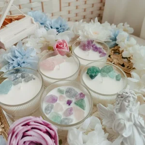 Crystal Stone Aromatherapy Candle Soy Wax Glass Cup Shape Energy Hotel Wedding Ceremony Cross border Foreign Trade