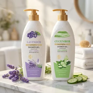 Cucumber Lavender Body Wash Long Lasting Fragrance Exfoliating Shower Gel Smoothing Deep Cleansing Body Wash